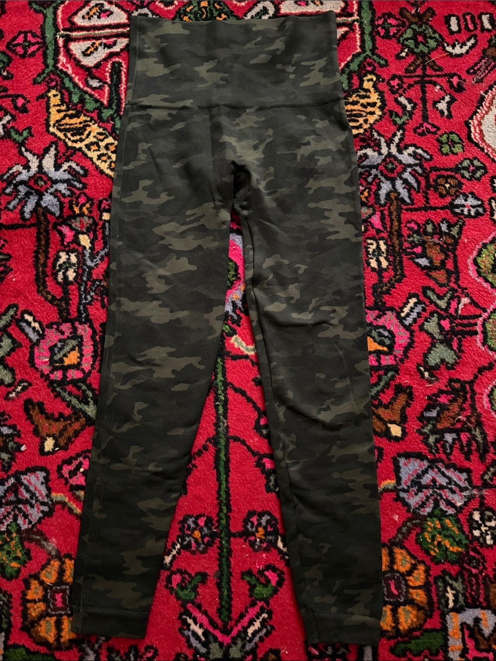 SPANX Olive Camo High-Waist Leggings